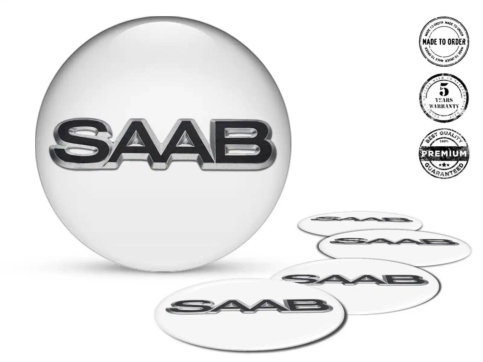 Saab Gewölbte Emblem Logo Hochwertige Felgensticker